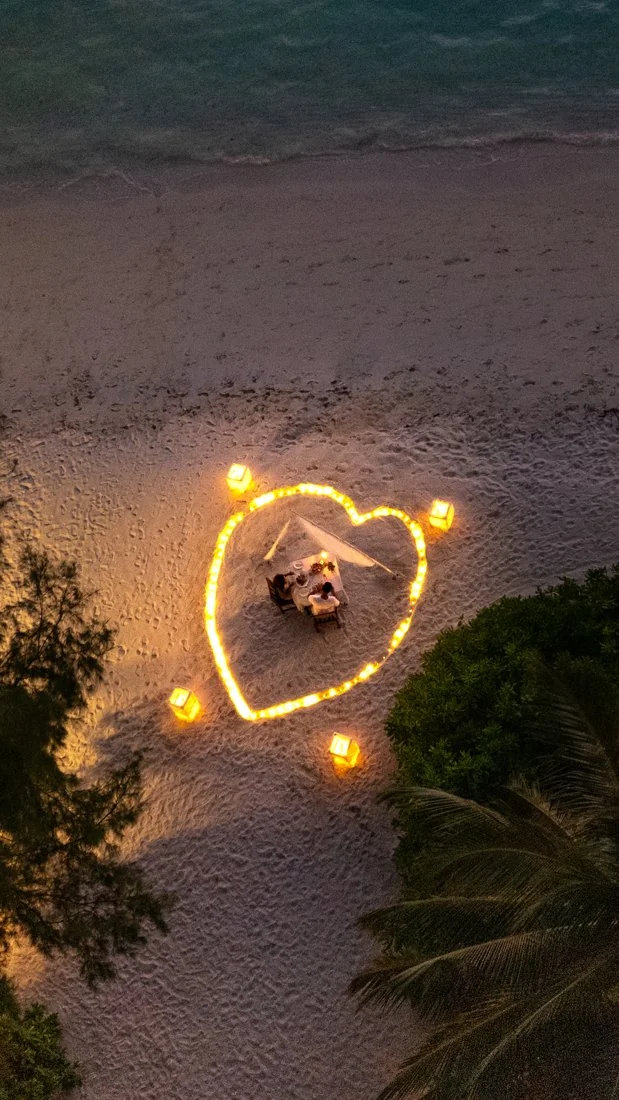 Candlelit beach dinner at Embudu Village