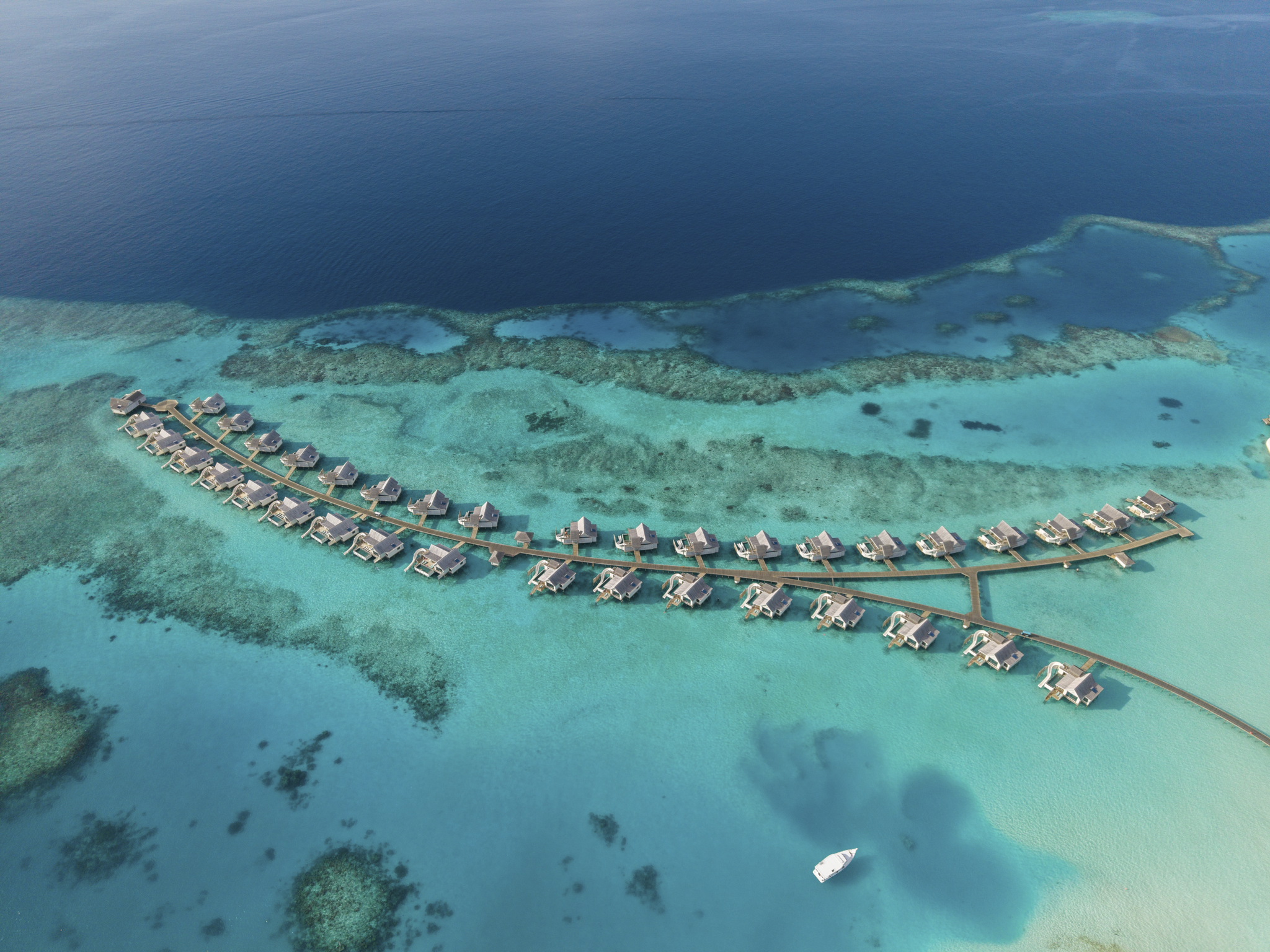 Aerial Maldives island view