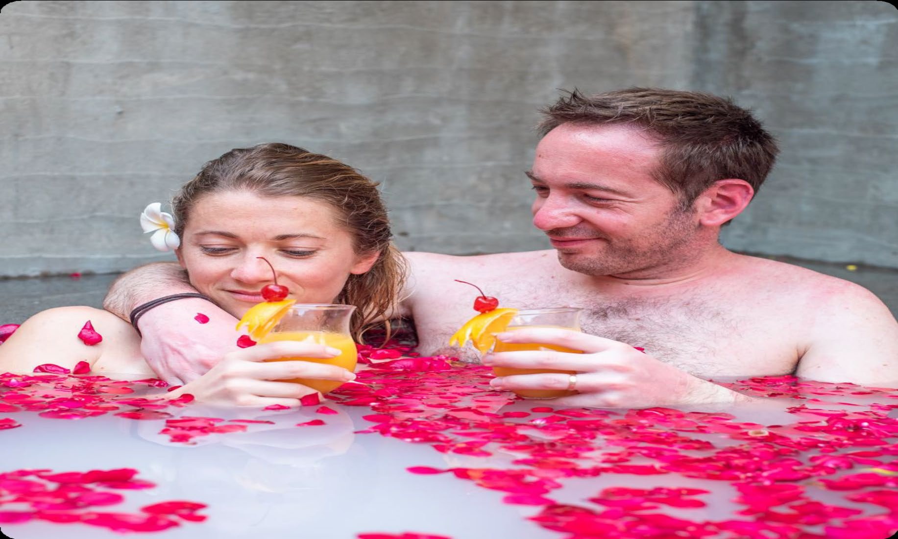 Couple enjoying a spa experience together